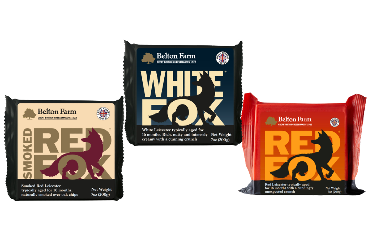 cheese import Atalanta UK Belton Farm Red Fox Leicester aged dairy products