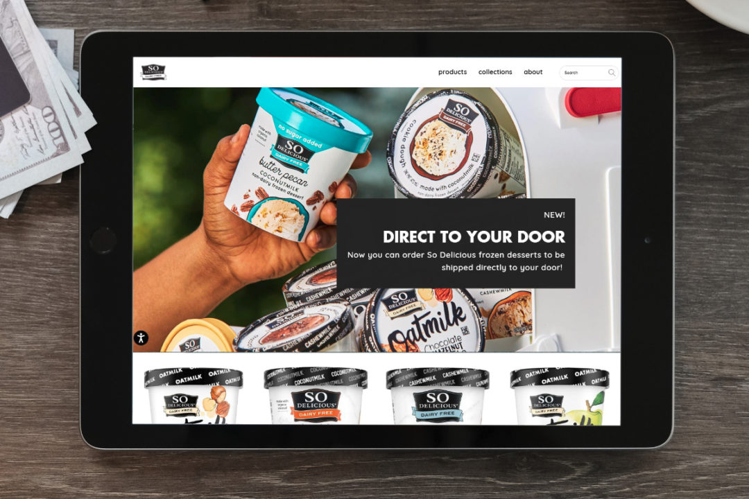 Danone So Delicious Dairy Free direct-to-consumer e-commerce site