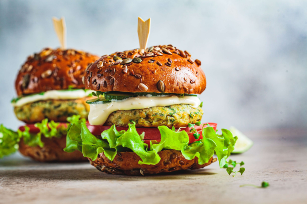 Plant-based burger alternative featuring savory ingredients from Innova Flavors