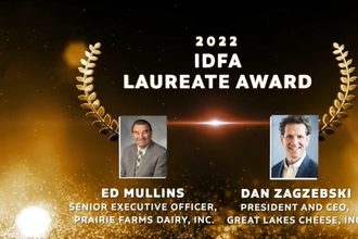 IDFA named Ed Mullins of Prairie Farms Dairy, Inc., and Dan Zagzebski of Great Lakes Cheese, winners of the 2022 IDFA Laureate Award.