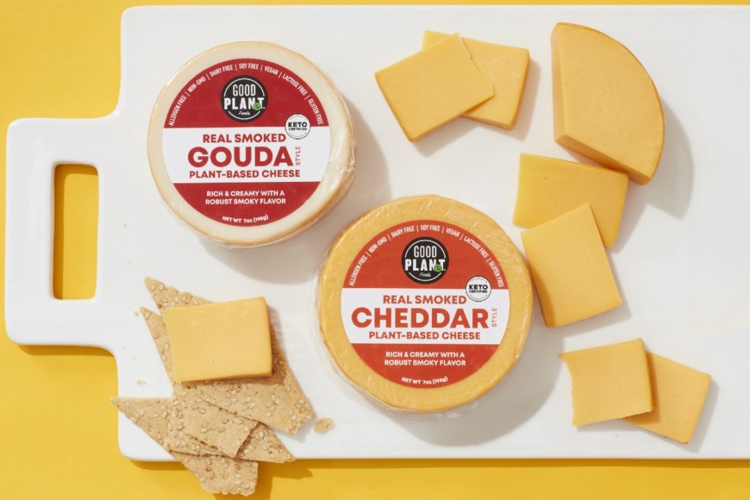 GOOD PLANeT Foods cheese wheels smoked cheddar smoked gouda