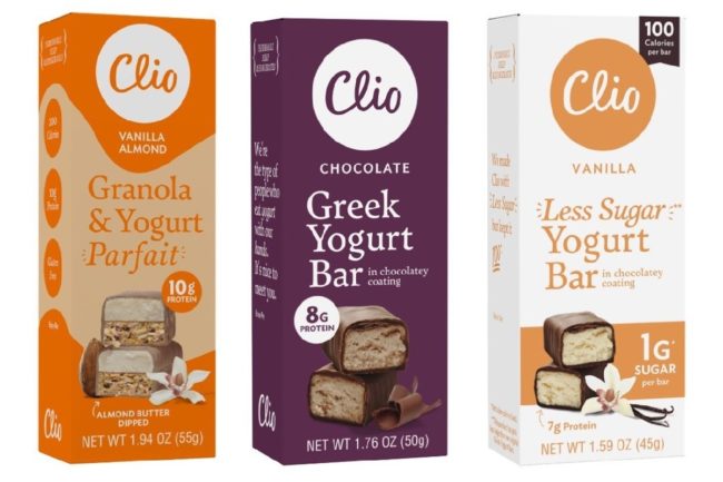 Clio Snacks new bars Krogers Chocolate Greek Yogurt Bars Vanilla Less Sugar Greek Yogurt Vanilla Almond Granola & Yogurt Parfait Bars