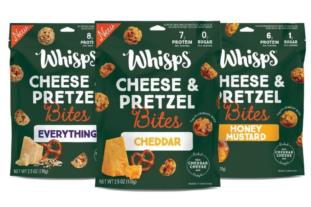 Whisps Cheese & Pretzel Bites cheddar honey mustard everything real cheese clean label pretzels