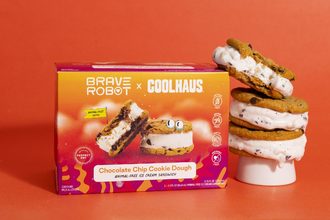 Brave Robot x Coolhaus animal free ice cream sandwiches The Urgent Company chocolate chip cookie dough mint chocolate chip