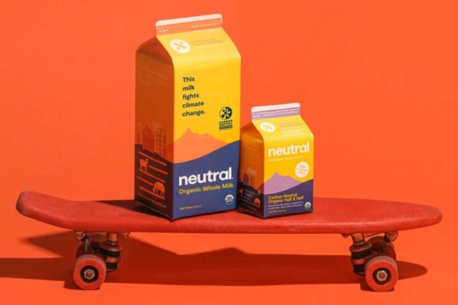 Neutral organic whole milk Neutral Foods carbon-neutral dairy products whole milk 2% milk half and half startup