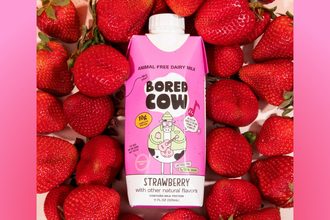 Bored Cow strawberry Tomorrow Farms animal free dairy milk flavored milk