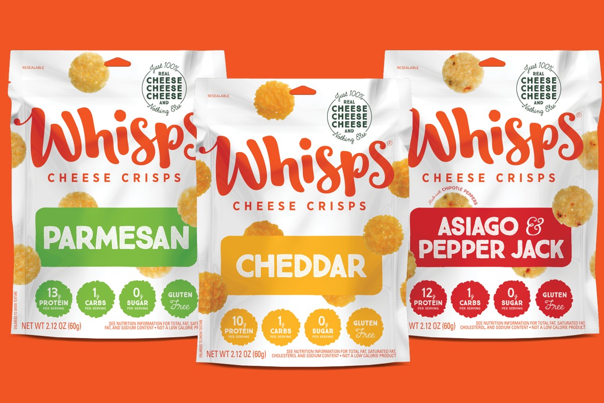 Whisps cheese crisps flavors parmesan cheddar asiago and pepper jack