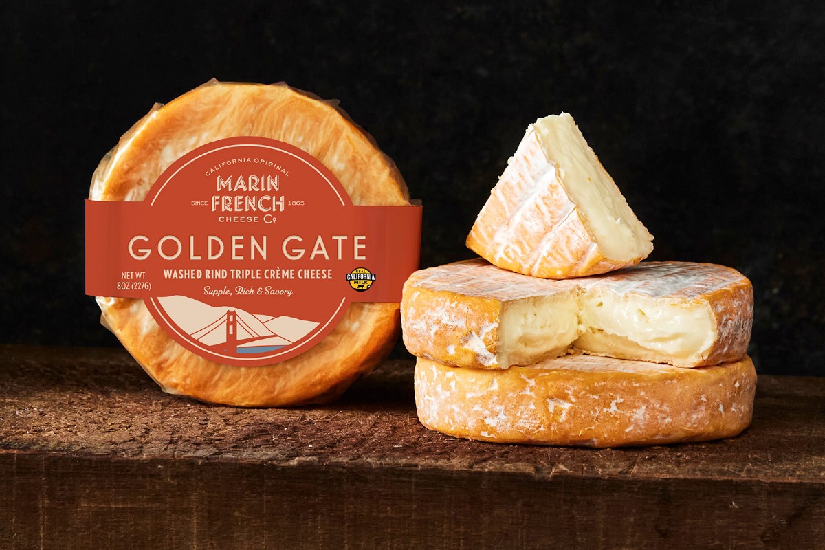 Marin French Cheese Co Golden Gate washed rind triple creme cheese