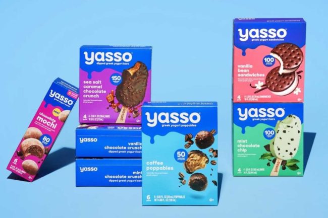 Yasso Greek yogurt frozen desserts products mochi poppables dipped bars sandwiches bars