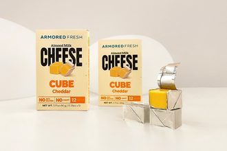 Armored Fresh plant based cheese cheddar cubes US launch vegan almond milk