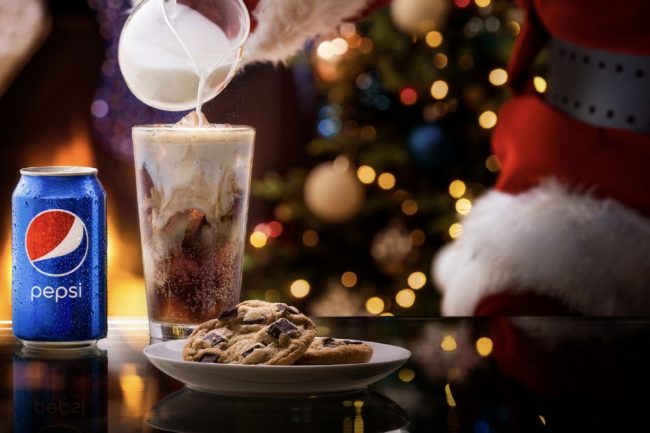 Pepsi and milk Pilk and cookies holidays campaign Christmas dirty soda TikTok