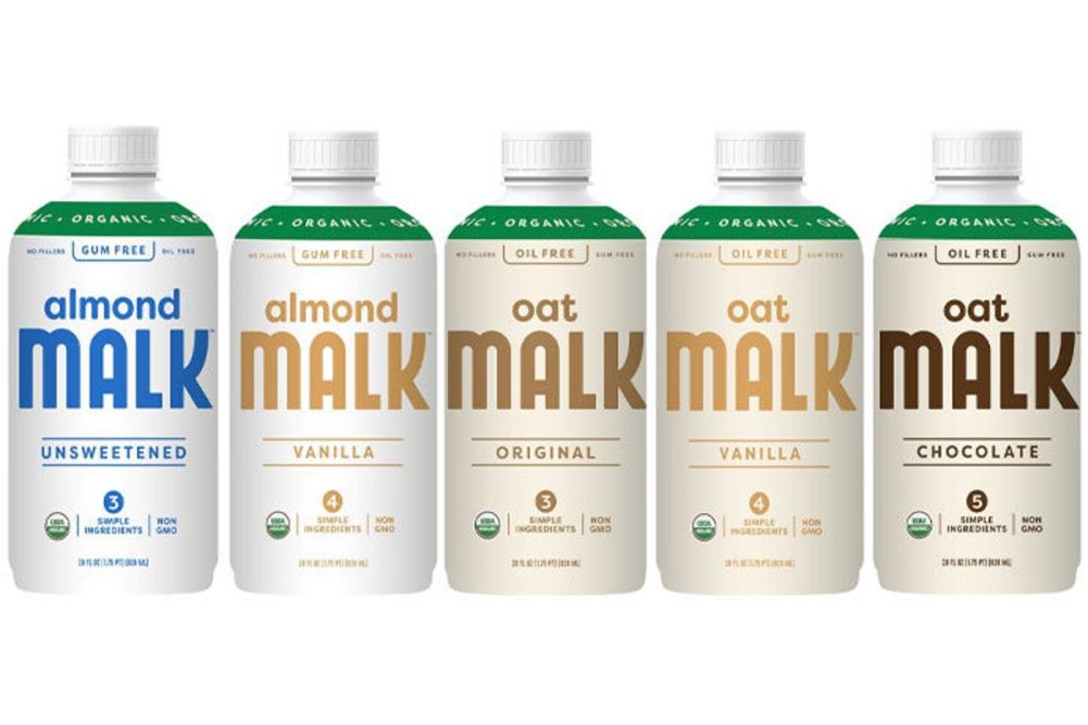 Malk Organics products oat milk almond milk flavors original vanilla chocolate unsweetened
