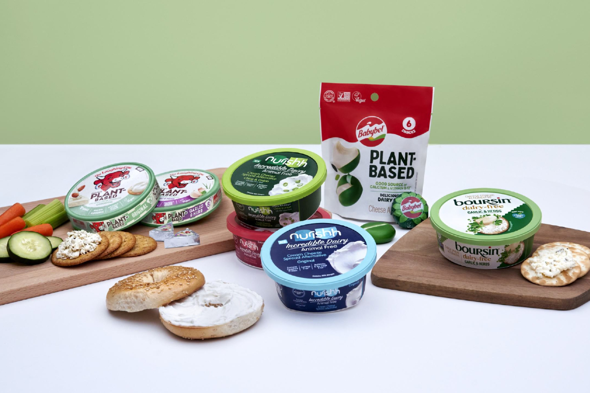 Bel Brands USA dairy alternative cheeses Nurishh Incredible Dairy Animal Free Cream Cheese Spread Alternative The Laughing Cow Plant-Based Babybel Plant-Based Boursin Dairy-Free
