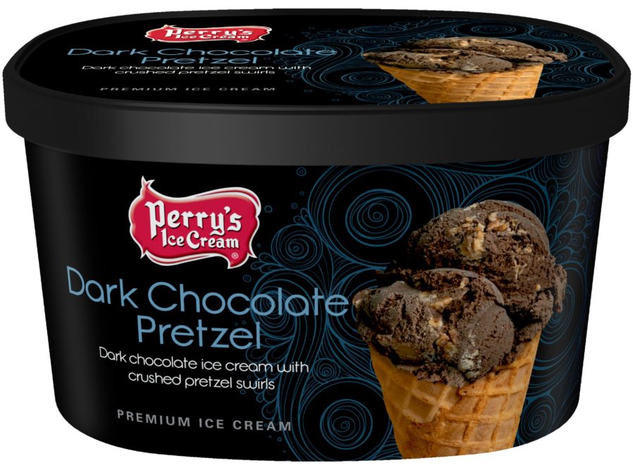 Perry Ice Cream Dark Chocolate Pretzel new flavors spring 2023 premium ice cream texture