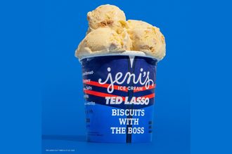 Jeni's Splendid Ice Creams Ted Lasso flavor Biscuits with the Boss ice cream shortbread cookies
