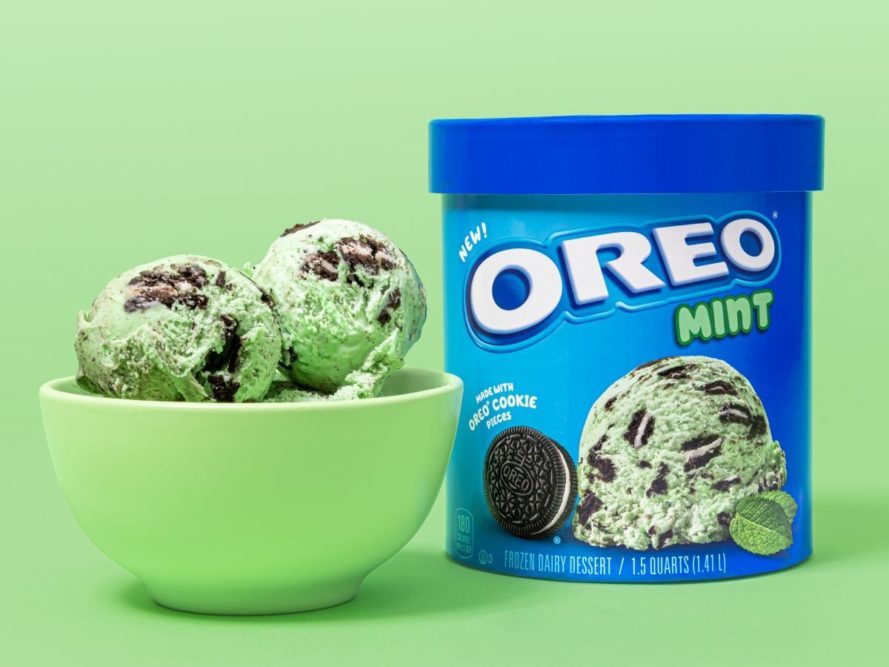 Oreo mint new flavor ice cream Oreo cookies mint frozen treat