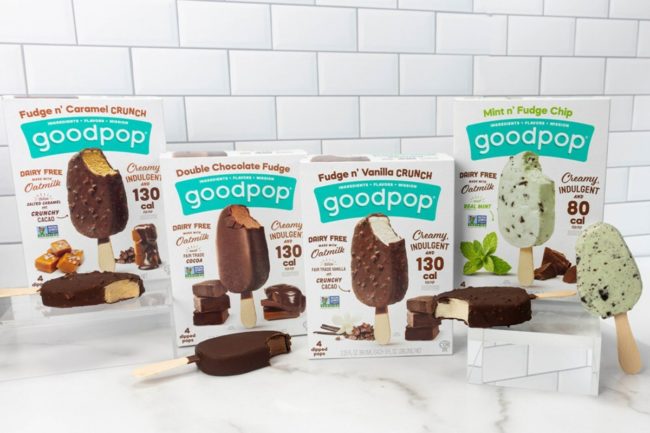 GoodPop fudgy oatmilk based frozen dessert bars new flavors new products fudge bars