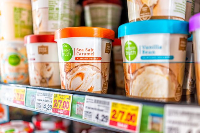 private label store brand ice cream dairy aisle frozen