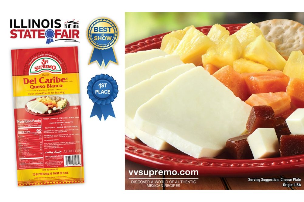 V&V Supremo Foods Queso Blanco Del Caribe Best of Show blue ribbon awards Illinois State Fair dairy