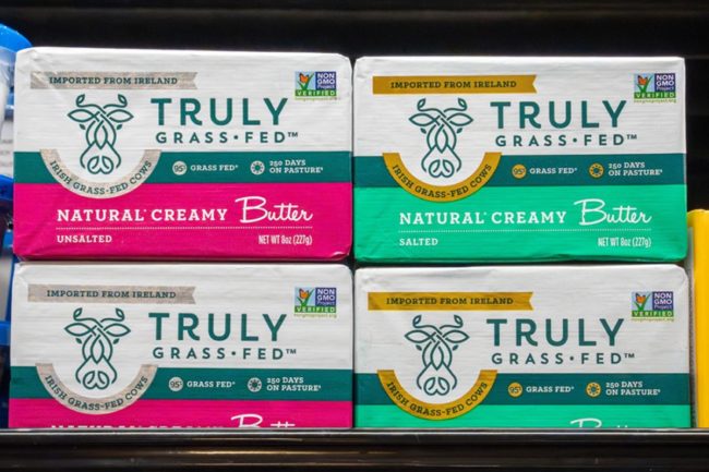 Truly Grass Fed butters imported from Ireland salted unsalted