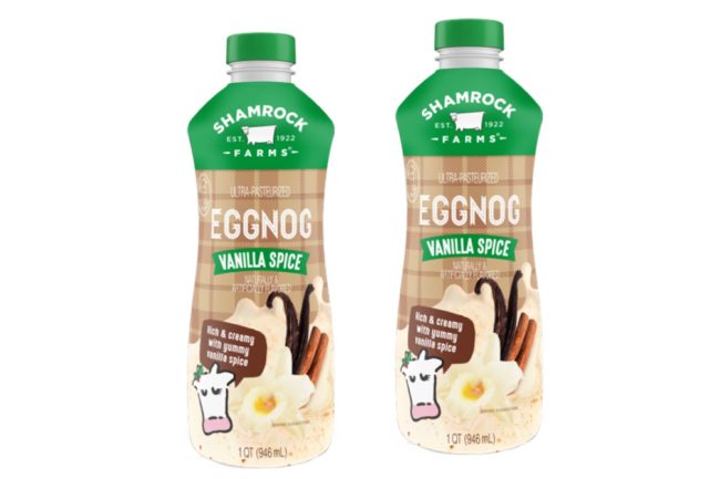 Shamrock Farms Eggnog Vanilla Spice dairy products new flavor ALDI exclusive
