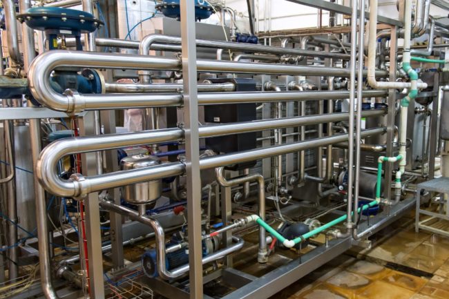 dairy production pipelines milk plant factory manufacturing