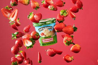 Ben and Jerry's Strawberry Cheezecake nondairy ice cream new flavor plant-based oat-based dessert cheesecake