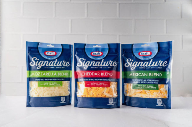 Kraft Signature Shreds new products cheese dairy Lactalis USA flavors cheddar mozzarella Mexican