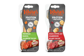 Whisps Protein Snackers cheese new products snacks dairy salami dried fruit